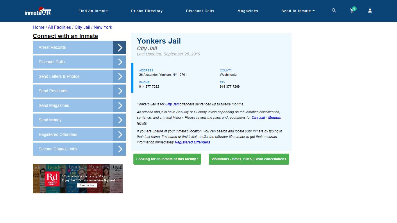 Yonkers Jail | Inmate Locator