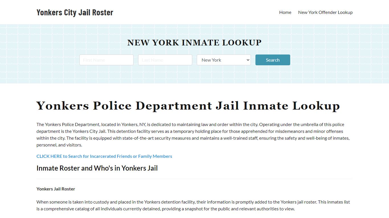 Yonkers Police Department & City Jail, NY Inmate Roster, Arrests, Mugshots