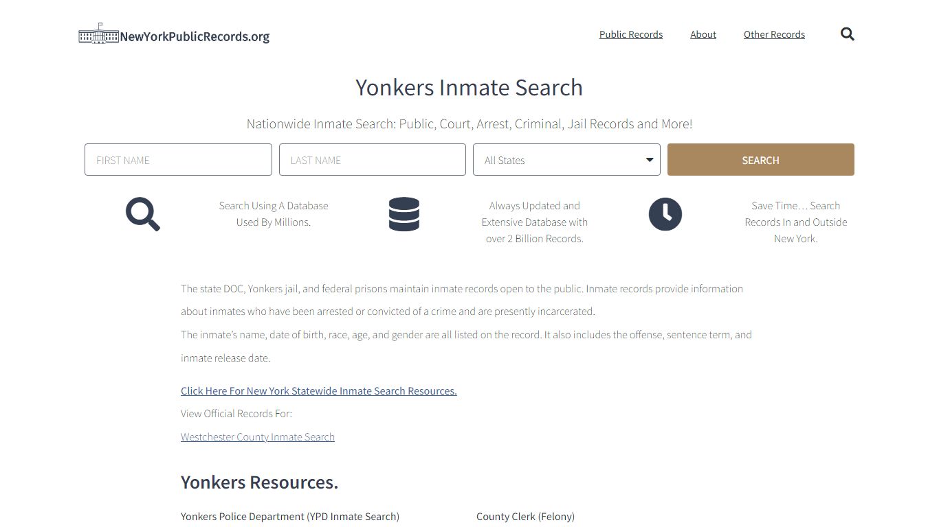 Yonkers Inmate Search - YPD Current & Past Jail Records